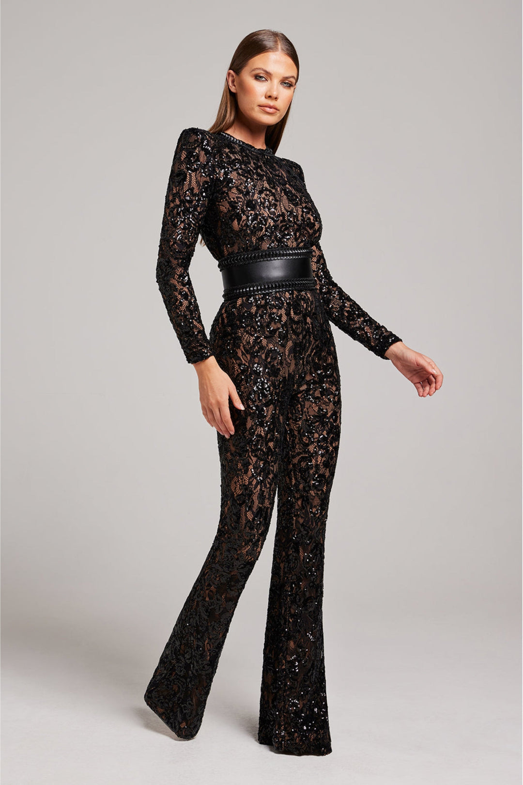 Langärmliger Jumpsuit mit weitem Bein für Damen - Image 7