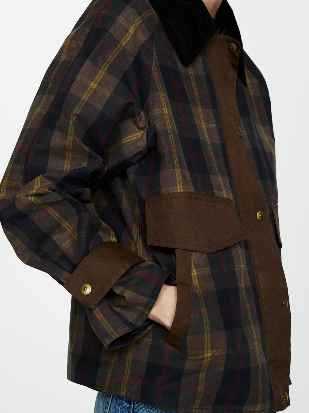 Image of Damen Karo Jacke mit Kragen