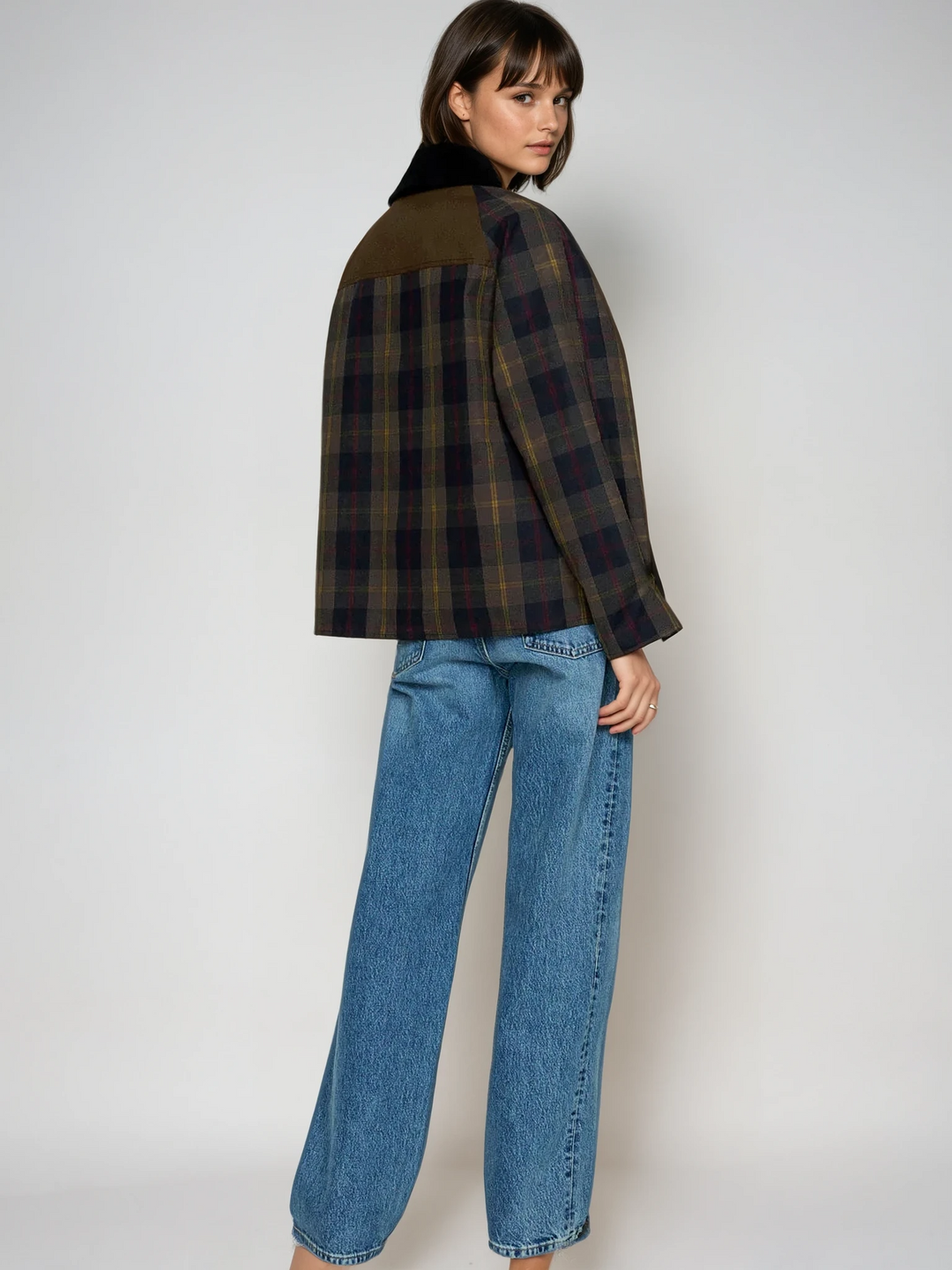 Image of Damen Karo Jacke mit Kragen