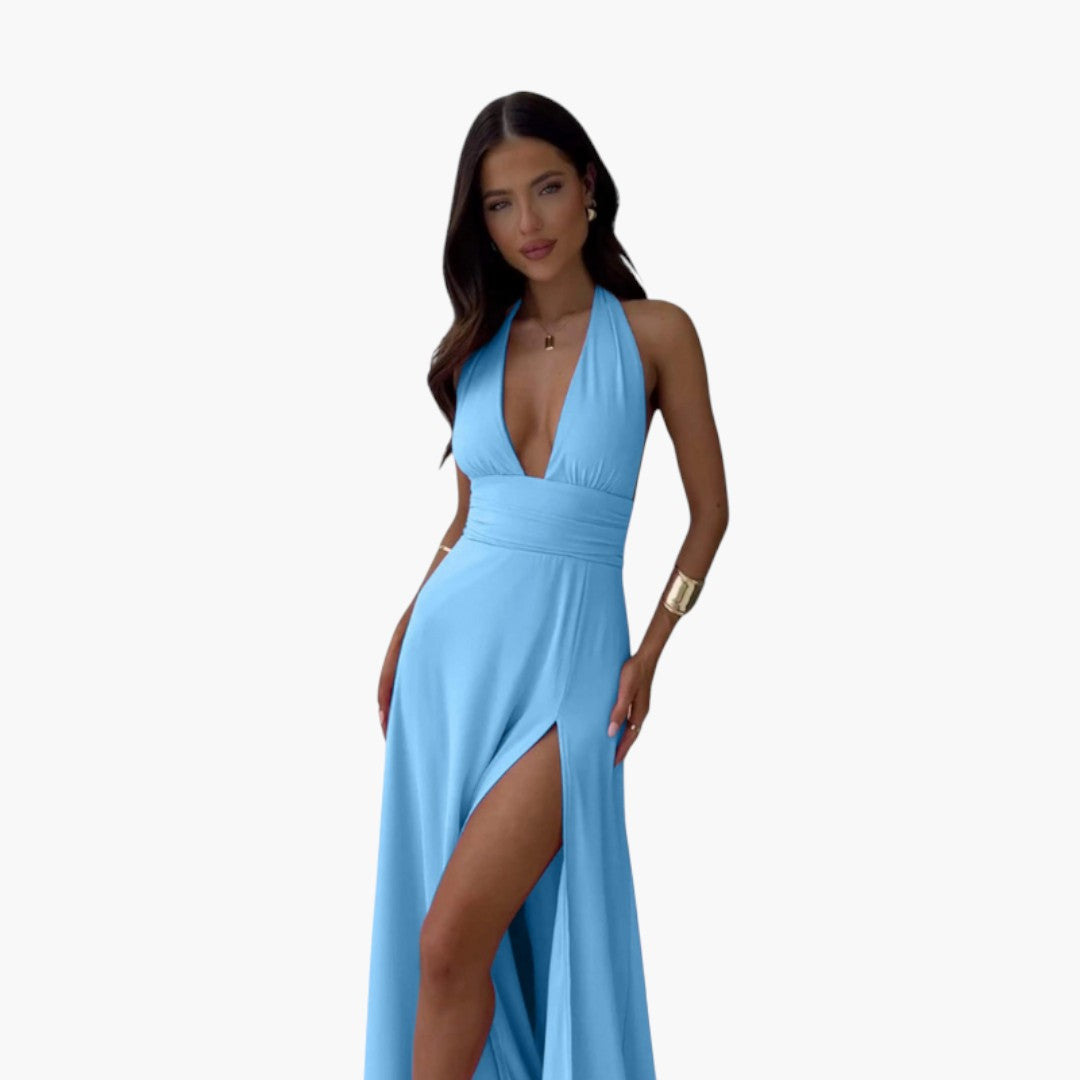 Image of Damen Neckholder Maxi Kleid