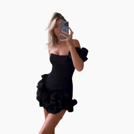 Image of Damen Off-Shoulder Bodycon Mini Kleid