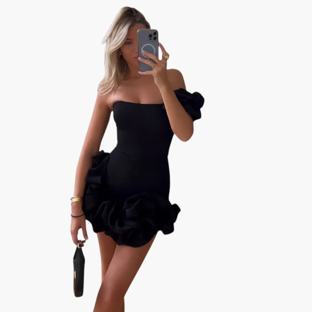 Image of Damen Off-Shoulder Bodycon Mini Kleid