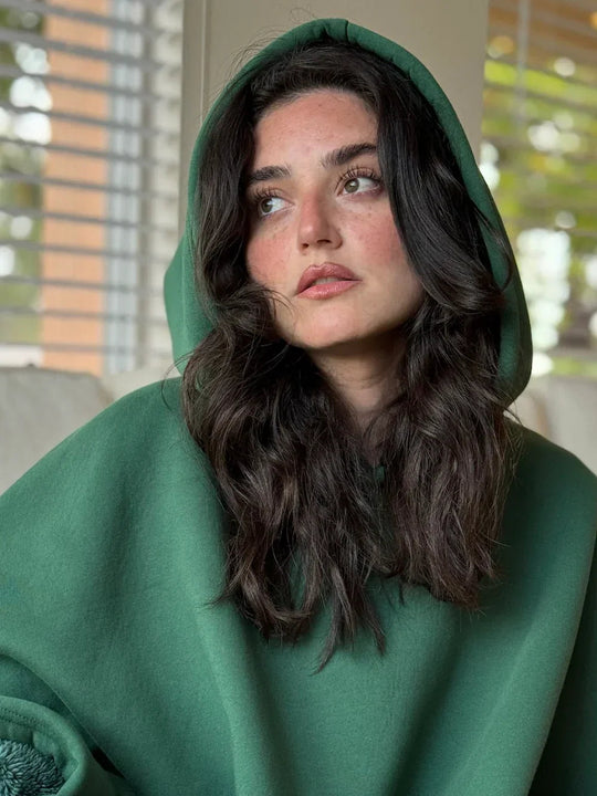 Image of Damen Oversized Tragbare Kapuzen-Decke