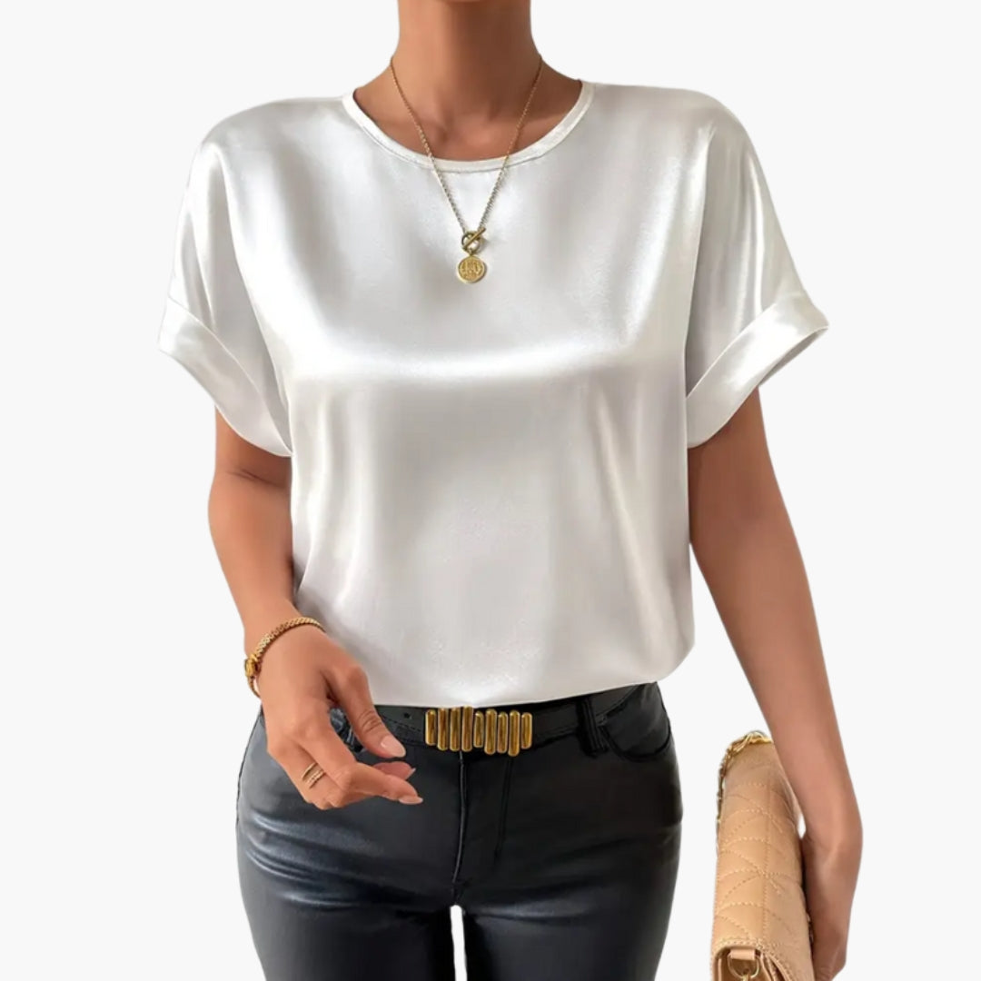 Image of Damen T-Shirt mit Umschlagärmeln