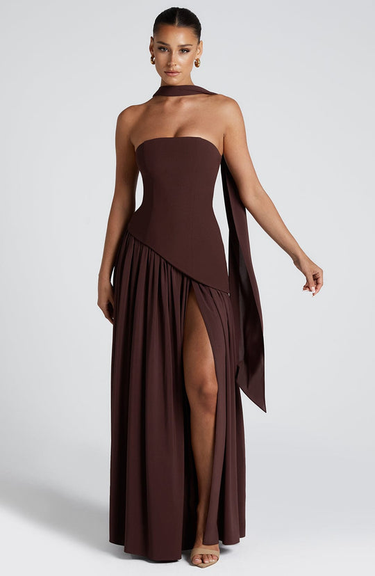 Image of Damen trägerloses formelles Maxi-Kleid