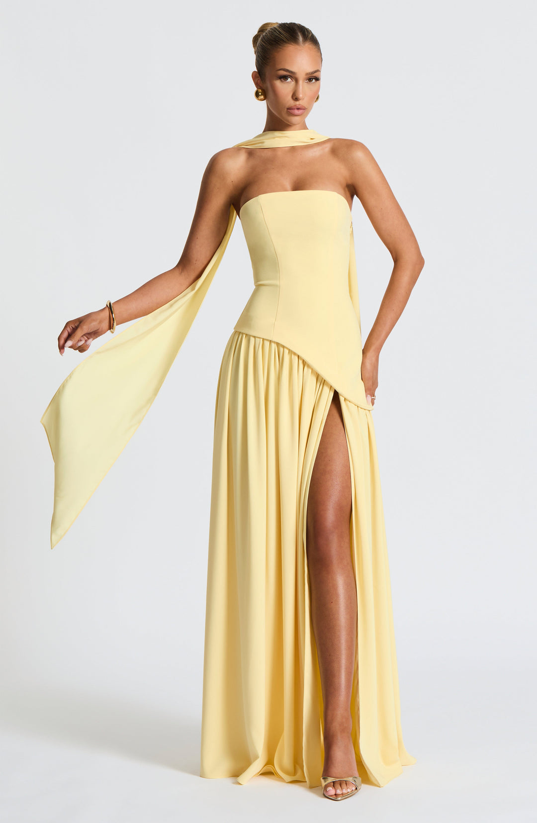 Image of Damen trägerloses formelles Maxi-Kleid