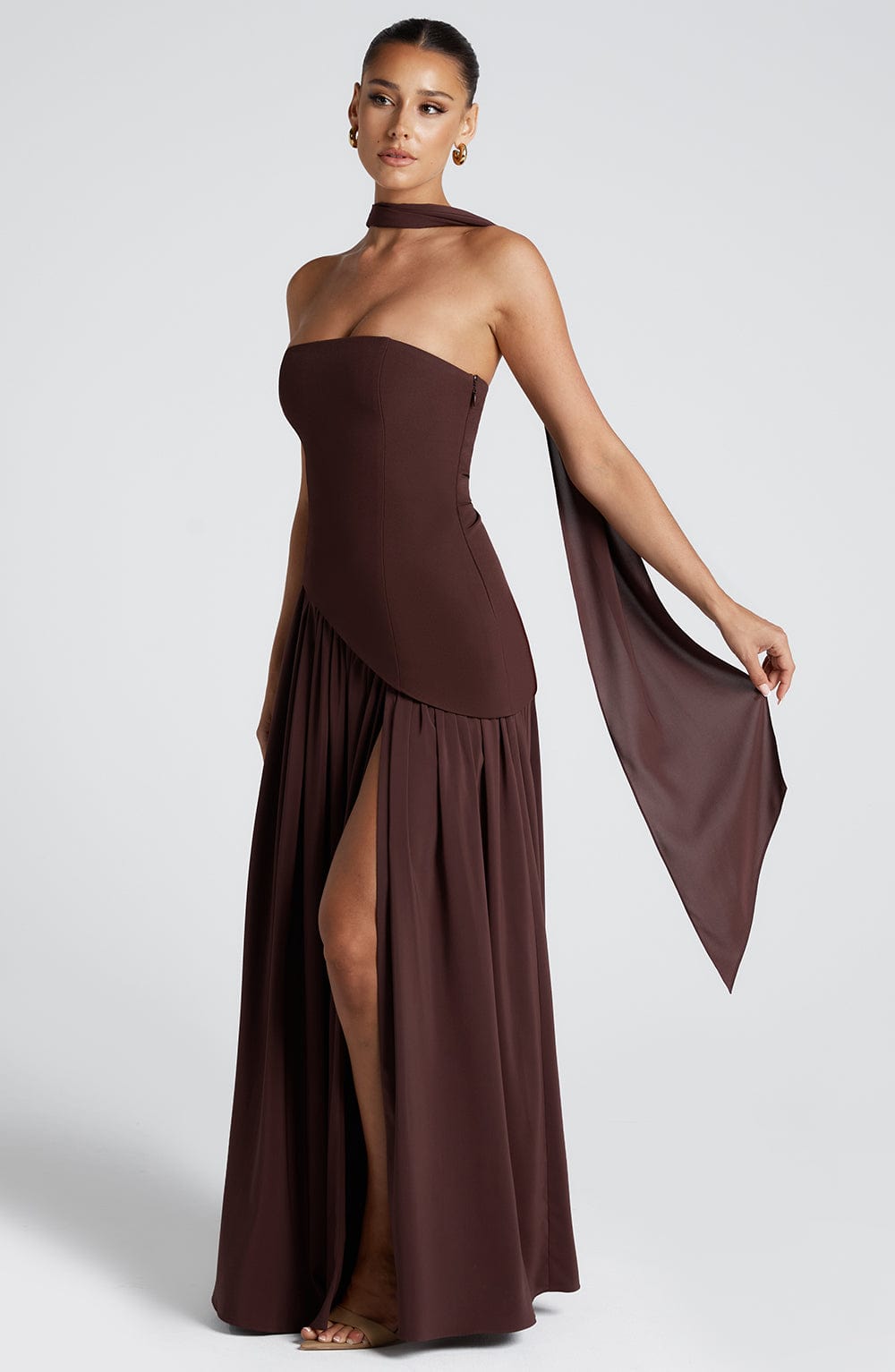 Image of Damen trägerloses formelles Maxi-Kleid