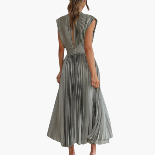 Image of Damen V-Ausschnitt A-Linien Midikleid