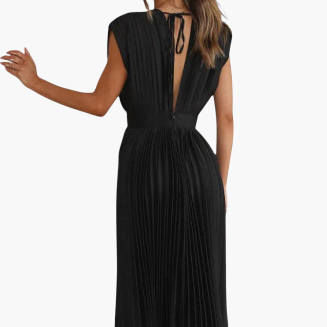 Image of Damen V-Ausschnitt A-Linien Midikleid