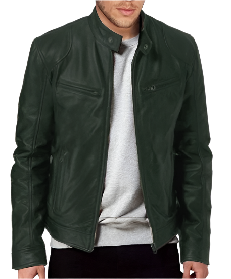 Herren Jacke Slim Fit mit Lederoptik