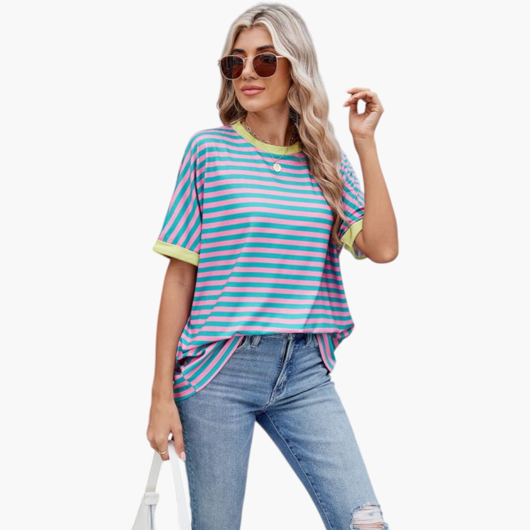 Image of Gestreiftes Oversized-T-Shirt für Damen