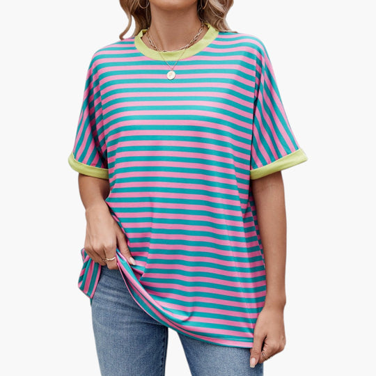 Image of Gestreiftes Oversized-T-Shirt für Damen