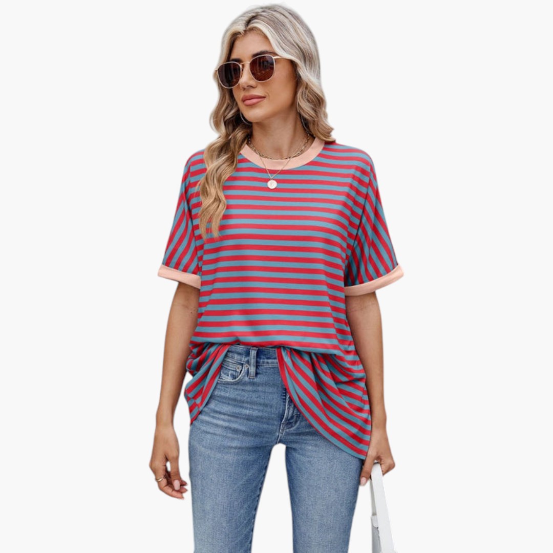Image of Gestreiftes Oversized-T-Shirt für Damen