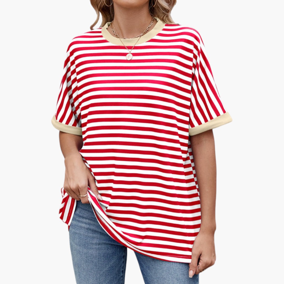 Image of Gestreiftes Oversized-T-Shirt für Damen