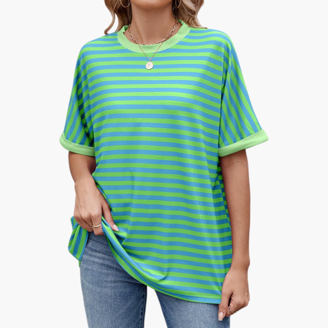 Image of Gestreiftes Oversized-T-Shirt für Damen