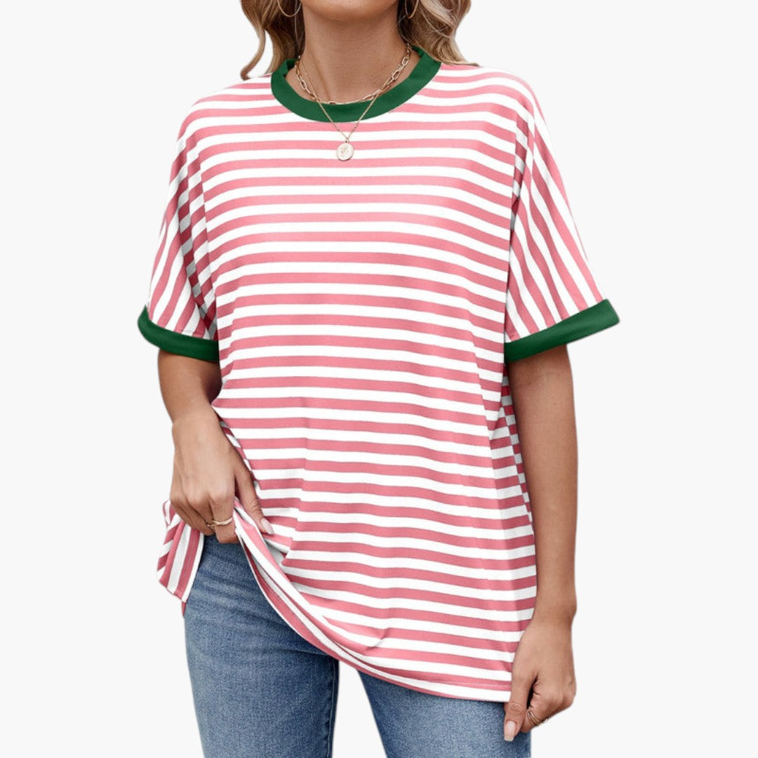 Image of Gestreiftes Oversized-T-Shirt für Damen