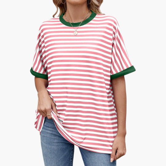 Image of Gestreiftes Oversized-T-Shirt für Damen