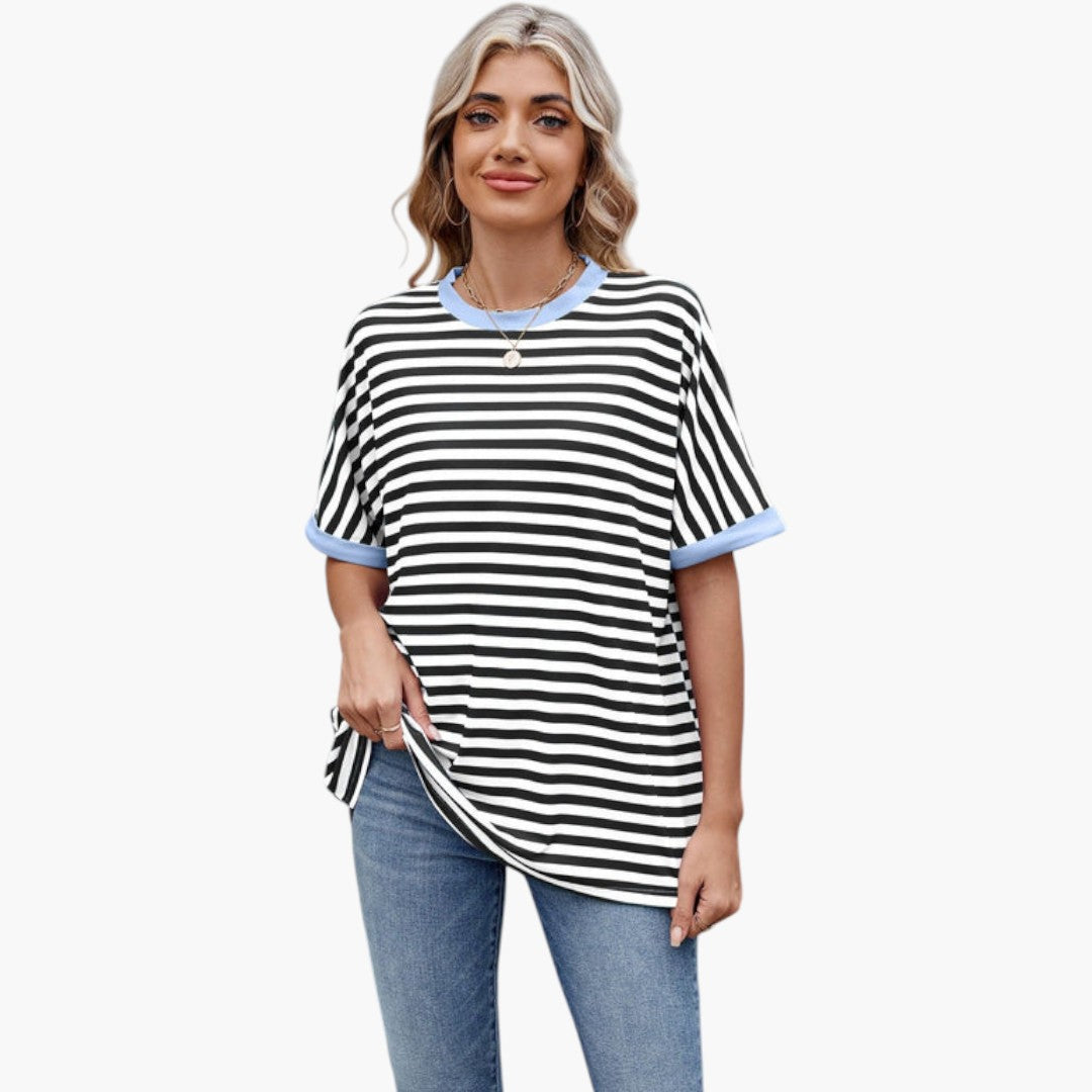 Image of Gestreiftes Oversized-T-Shirt für Damen