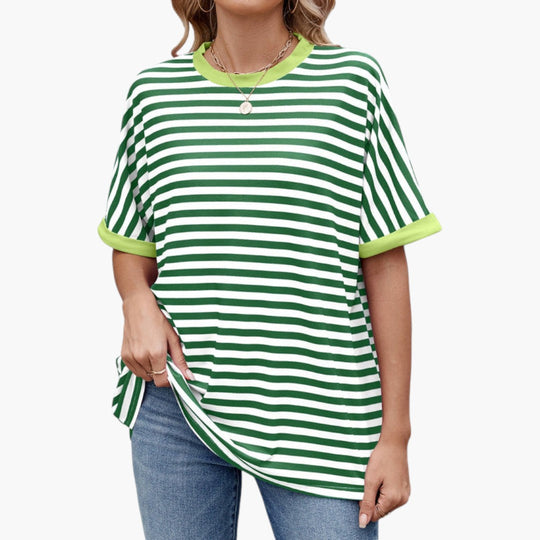 Image of Gestreiftes Oversized-T-Shirt für Damen