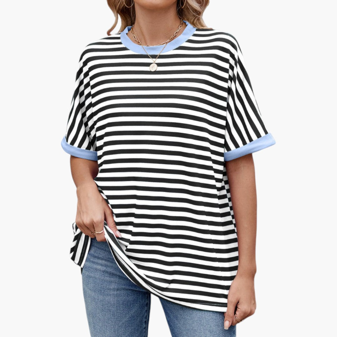 Image of Gestreiftes Oversized-T-Shirt für Damen
