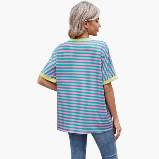 Image of Gestreiftes Oversized-T-Shirt für Damen