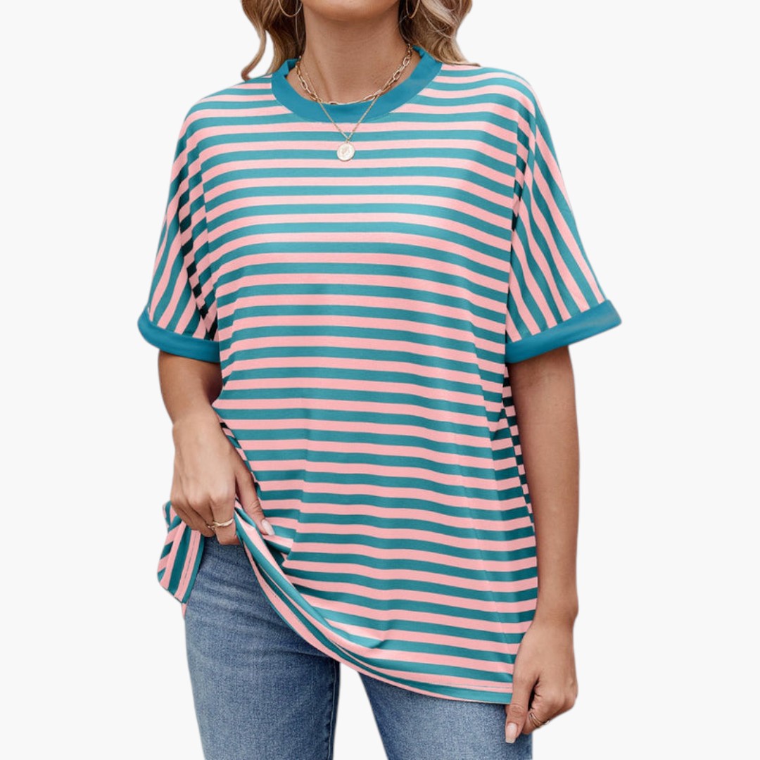 Image of Gestreiftes Oversized-T-Shirt für Damen