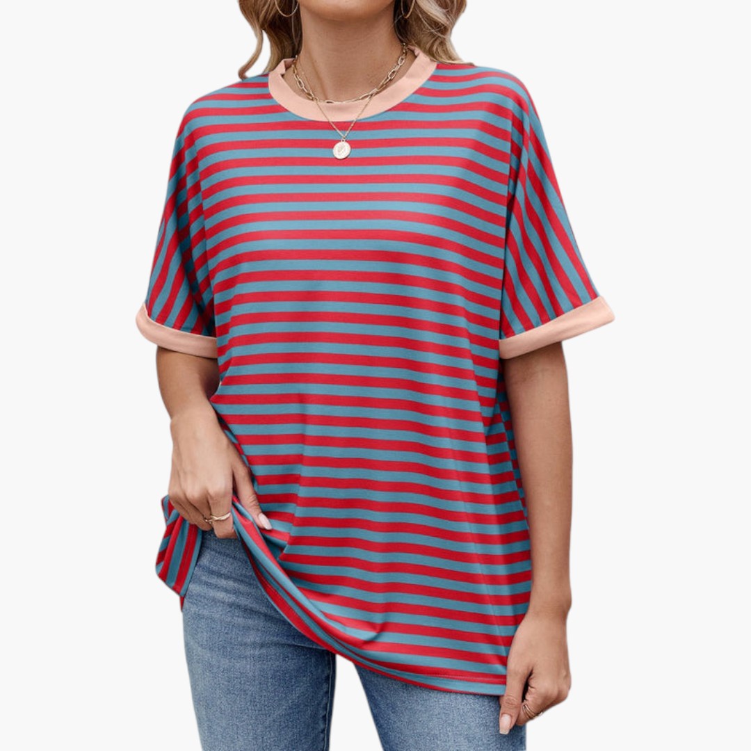 Image of Gestreiftes Oversized-T-Shirt für Damen