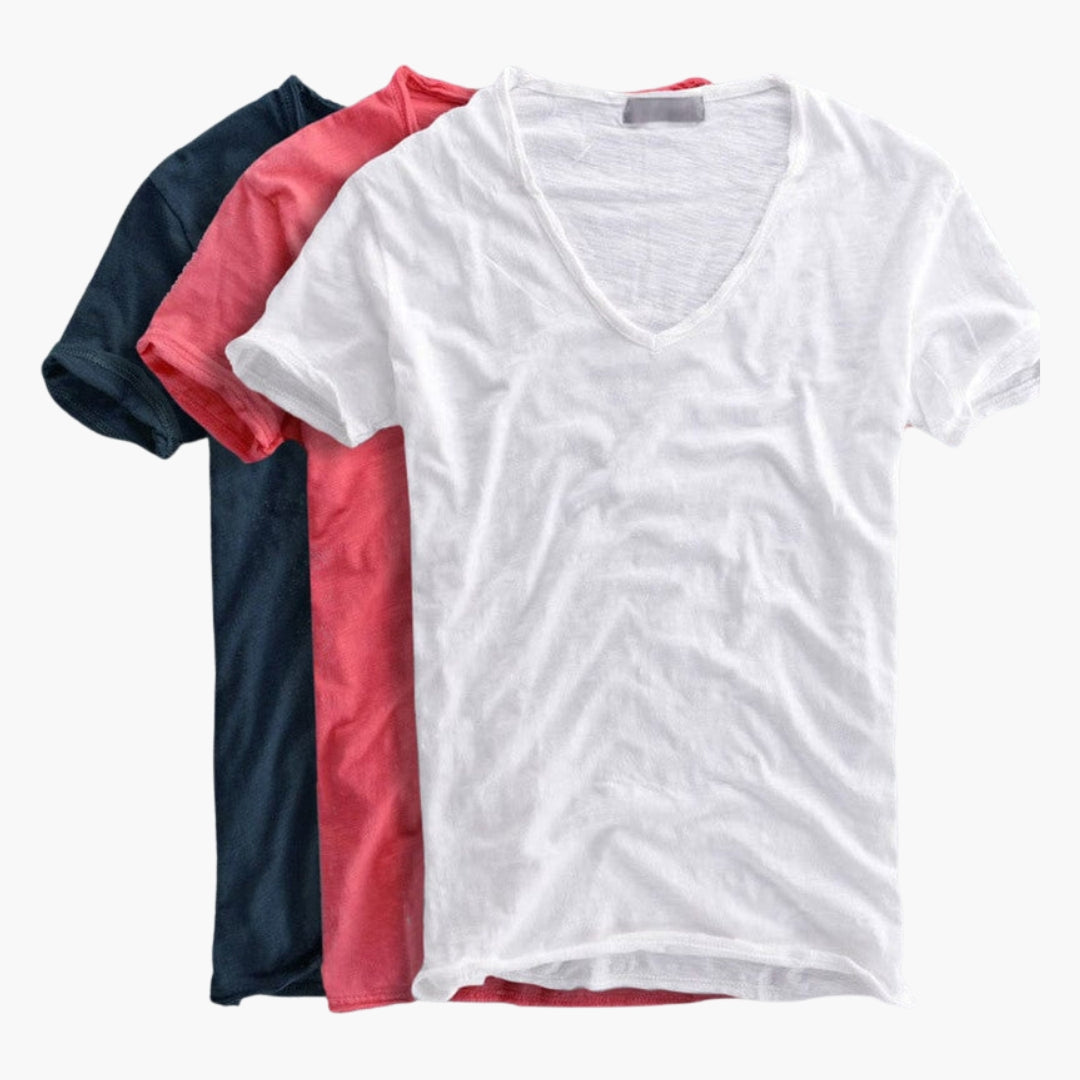 Image of Herren V-Ausschnitt Kurzarm T-Shirt