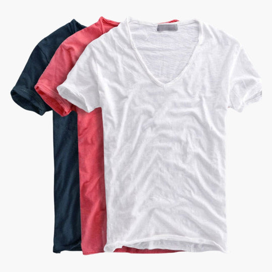 Image of Herren V-Ausschnitt Kurzarm T-Shirt