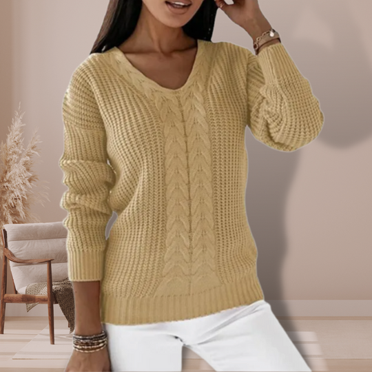 V-Ausschnitt Strickpullover für Damen - Image 2