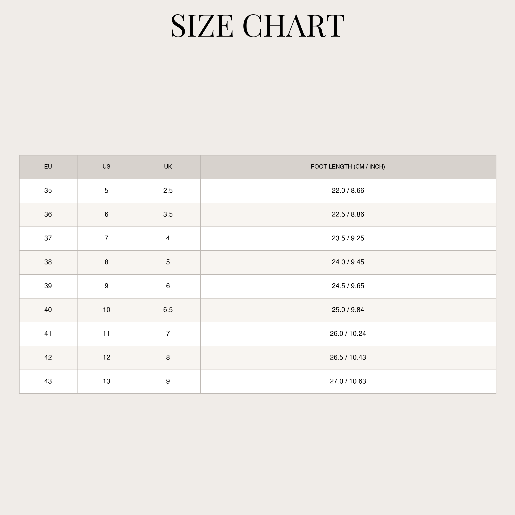 Size Chart